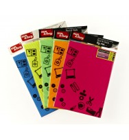 Paper sam & lucy a4 120gsm corrugated fluoro blu/pnk/yel/org 4pk