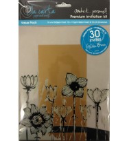 Invitation pack la carta a4 metallic golden brown pk10