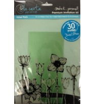 Invitation pack la carta a4 metallic forest green pk10