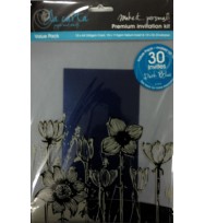 Invitation pack la carta a4 metallic dark blue pk10