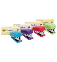 Stapler marbig mini w/staples 26/6 asst cols