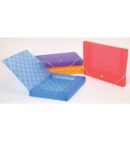 Box file marbig a4 pp w/elastic shimmer yellow