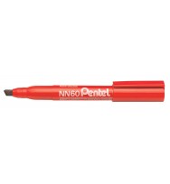 Marker green label pentel nn60 chisel tip red bx 12