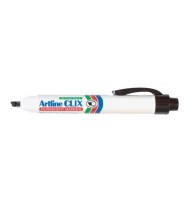 Marker artline clix retract perm chisel black bx 12