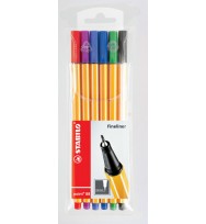 Pen stabilo fibre tip point 88 0.4 pk6