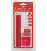 Pencil faber 3 hb junior tri grip + eraser + 2h sharpener h/s