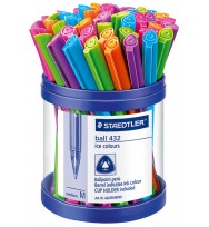 Pen staedtler bp stick ice 432 med asst display 50