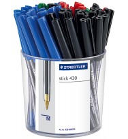 Pen staedtler bp stick 430 medium asst bx50