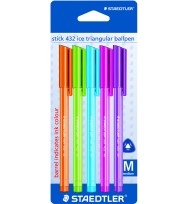 Pen staedtler bp stick ice 432 triangular asst crd5