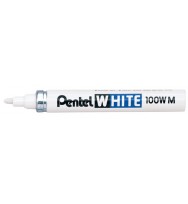 Marker pentel 100w-m bullet white bx 12