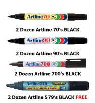 Marker artline 70/90/700 deal buy 6 doz get 2doz 579 w/b markers free
