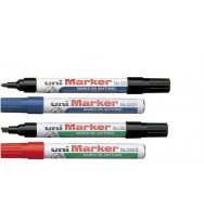 Marker uni 580b permanent chisel blue bx 12
