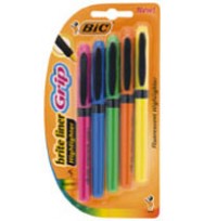 Highlighter bic briteliner grip green  bx 12