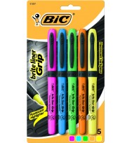 Highlighter bic briteliner grip asst wlt5