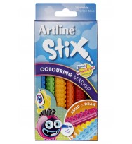 Markers artline stix pack 6 assorted colours