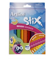 Markers brush artline stix pack 10 assorted colours