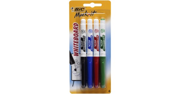 Marker w/b bic mark-it bullet pack 4 colours h/sell
