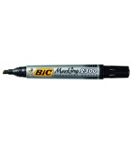 Marker Bic Permanent Chisel Black Bx 12