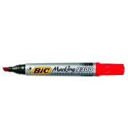 Marker bic perm chisel red bx 12