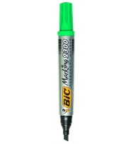 Marker bic perm chisel green bx 12