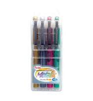 Pen pentel rb hybrid gel grip del metallic wlt4