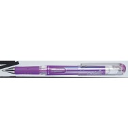 Pen pentel rb hybrid gel grip del metallic violet bx 12