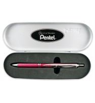 Pen pentel energel bl407 rt metallic red barrel in gift box