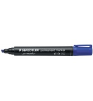 Marker staedtler 350-3 perm chisel blue bx 10