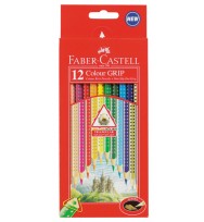 Pencil coloured faber dot grip triang 12's