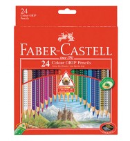 Pencil coloured faber dot grip triang pk24