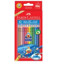 Pencil coloured faber grip watercolour 12's + brush