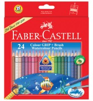 Pencil coloured faber grip watercolour 24's + brush