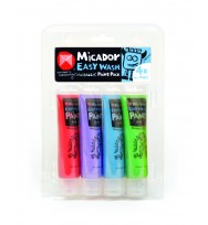 Paint micador easy wash asst metallic colours 4x60ml pk 4