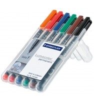 Marker ohp staedtler 318 perm f asst wlt6