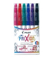 Marker pilot frixion felt tip asst colours wlt6
