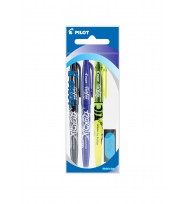 Pen pilot erasable frixion 1xblk 1xblu + 1 highlighter + 1 eraser
