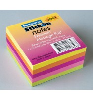 Stick on notes mini cube b/tone 50x50 neon