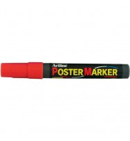Marker artline poster tempera 4mm red bx 6