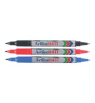 Marker artline 041t twin tip red bx 12