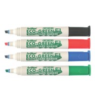Marker w/b artline 529 eco green chisel tip wlt 4 asst
