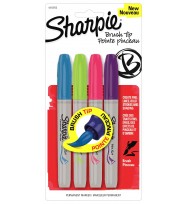 Marker sharpie brush tip fashion colours assorted pkt 4