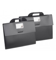 Art carry satchel a3 colby black gussetted