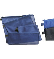 Pencil case colby college mesh blue zippered