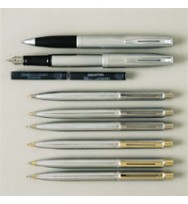 Pen sheaffer bp sentinel brushed chrome gold plated trim
