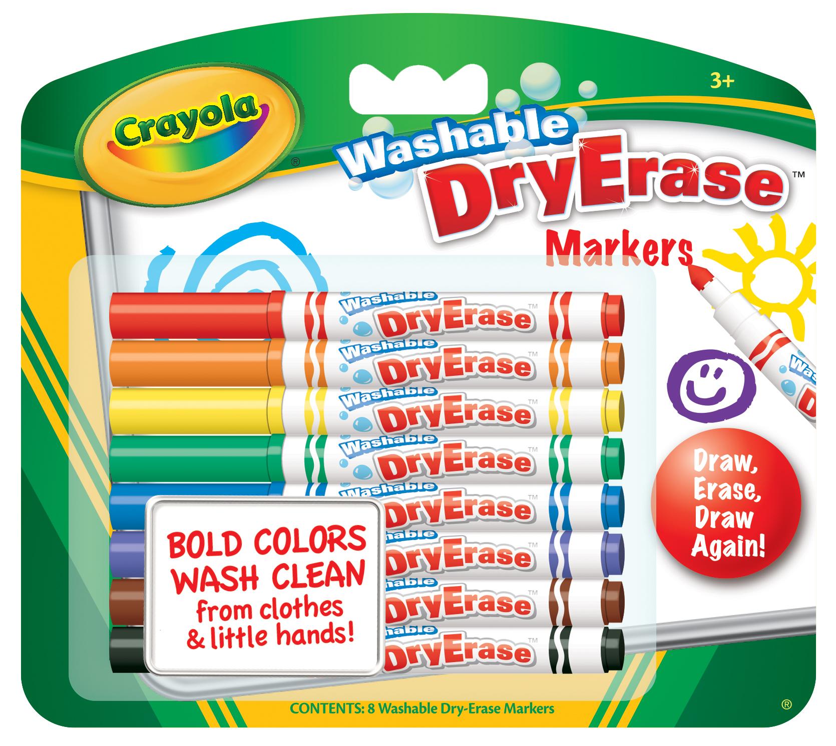 Markers crayola dry erase washable skinnies 8 asst colours