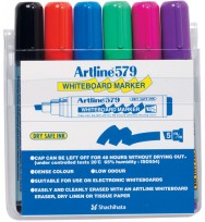 Marker w/b artline 579 chisel asst wlt6