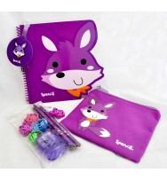 Stationery set spencil pack 1 fox n/book p/case pencils