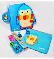 Stationery set spencil pack 1 penguin n/book p/case pencils