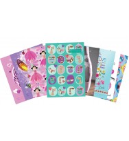 Book jackets spencil scrapbook girl assorted designs-pack of 24