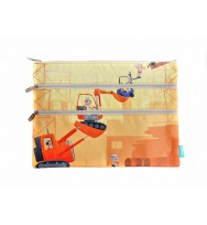 Pencil case spencil a4 3 zip 25cmx34cm construction